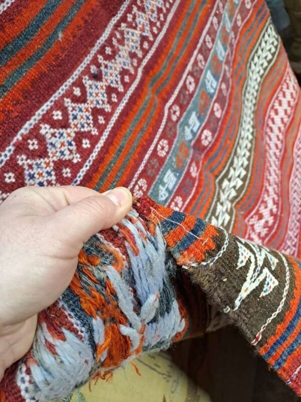 Large Vintage handmade tribal afghan kilim 295x125cm - Image 3