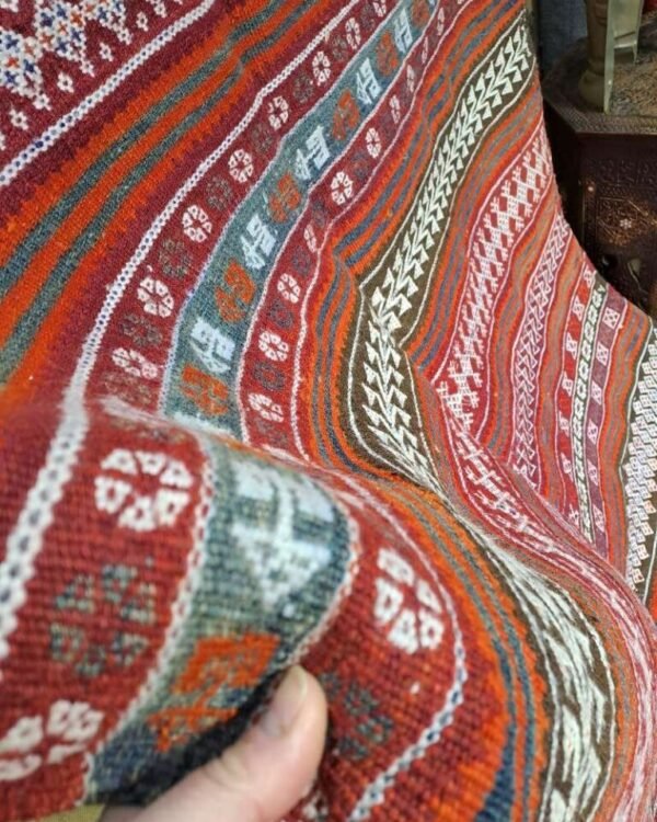 Large Vintage handmade tribal afghan kilim 295x125cm