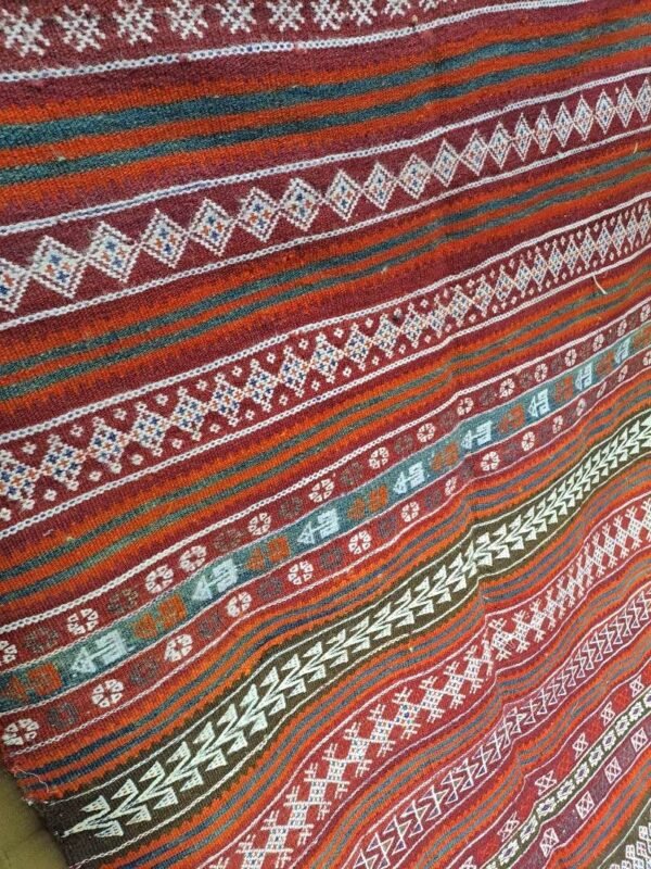 Large Vintage handmade tribal afghan kilim 295x125cm - Image 4