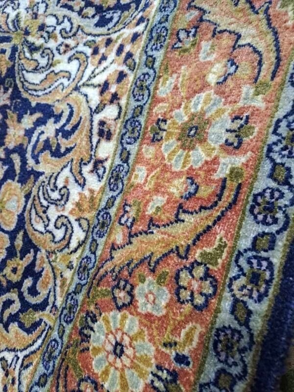 vintage handmade Kashmiri silk carpet 125x185cm - Image 5