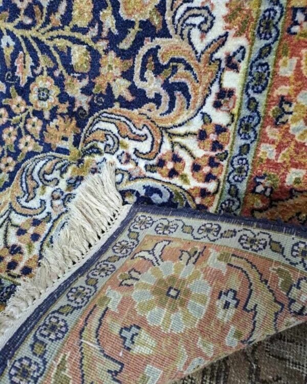 vintage handmade Kashmiri silk carpet 125x185cm