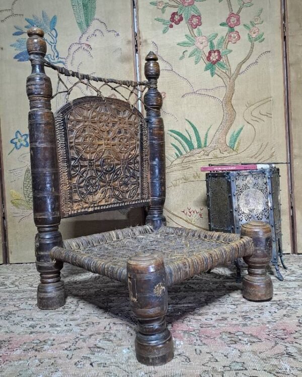 19th-century swat Valley Tribal low chair. very nice example in a solid condition.