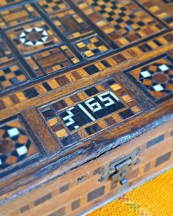 Antique inlaid Middle Eastern box possibly ottoman