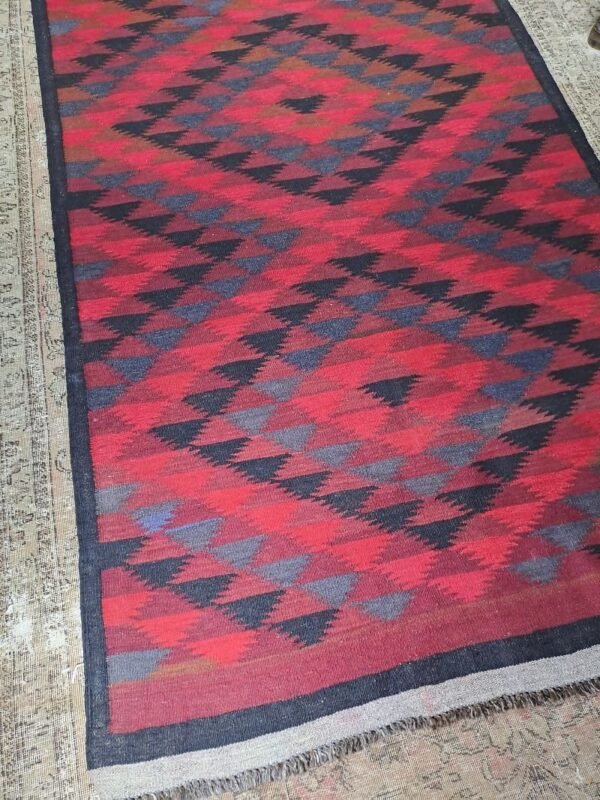 Vintage handmade Afghan belouch kilim. Good quality Tribal piece. 139x370cm - Image 2