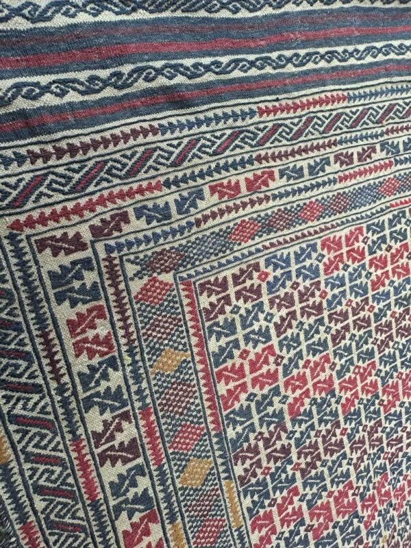 Vintage Tribal Afghan suzani kilim. 188x124cm - Image 3