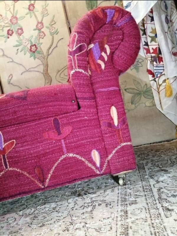 Antique country house ottoman window seat upholstered in Uzbek suzani - Image 4